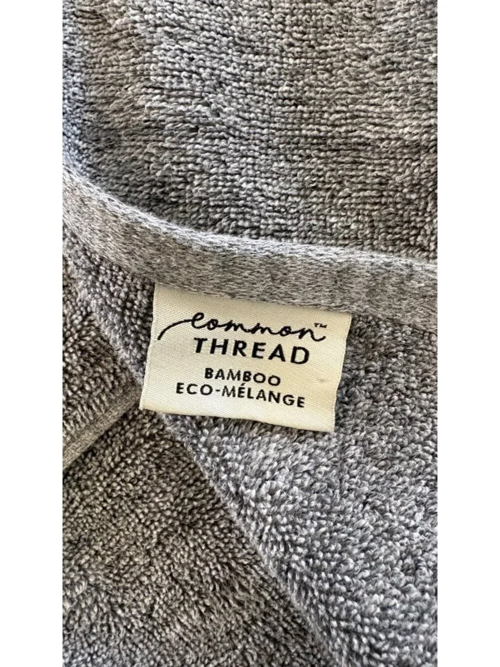 Common Thread Bamboo Eco Melange Towel Set 1 Bath Two Hand Gray